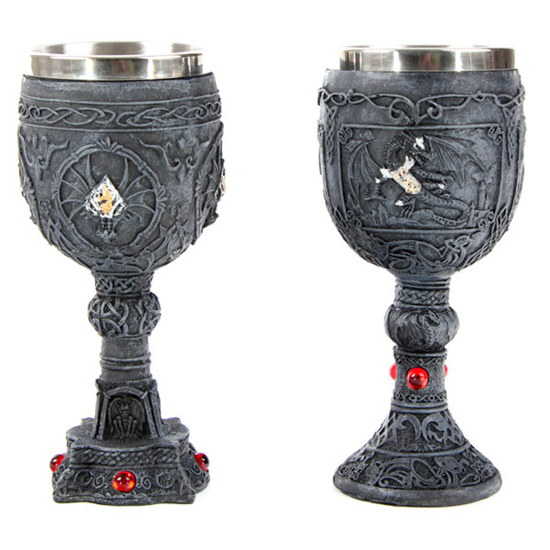 Decorative Celtic Stone Effect Dragon Goblet (Bulk Packaging) DRG173B-0