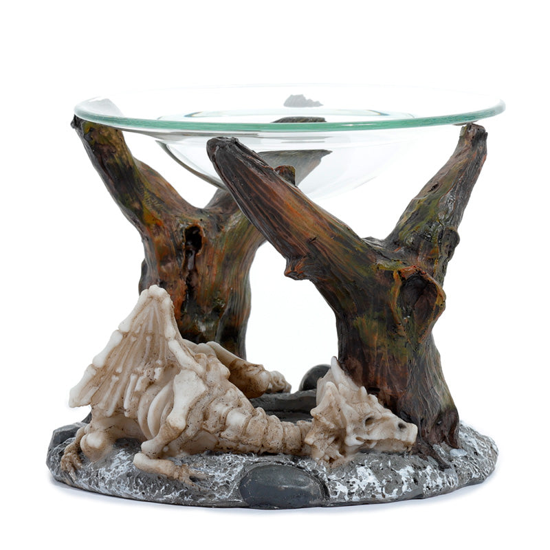 Shadows of Darkness Sleeping Bones Dragon Skeleton Oil & Wax Burner with Glass Dish DRG522-0