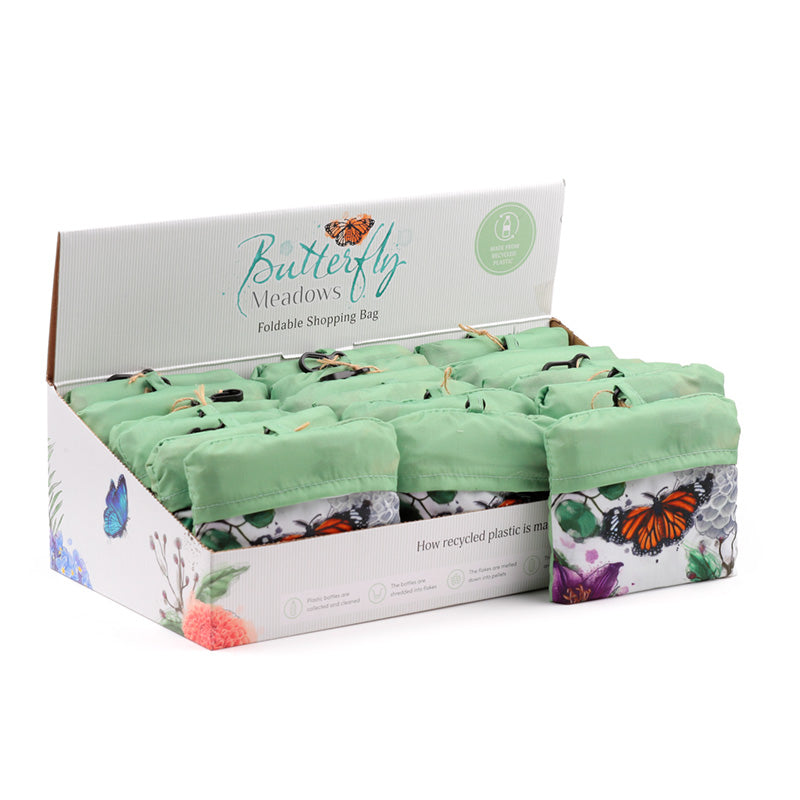 Handy Foldable RPET Shopping Bag - Butterfly Meadows FBAG31-0