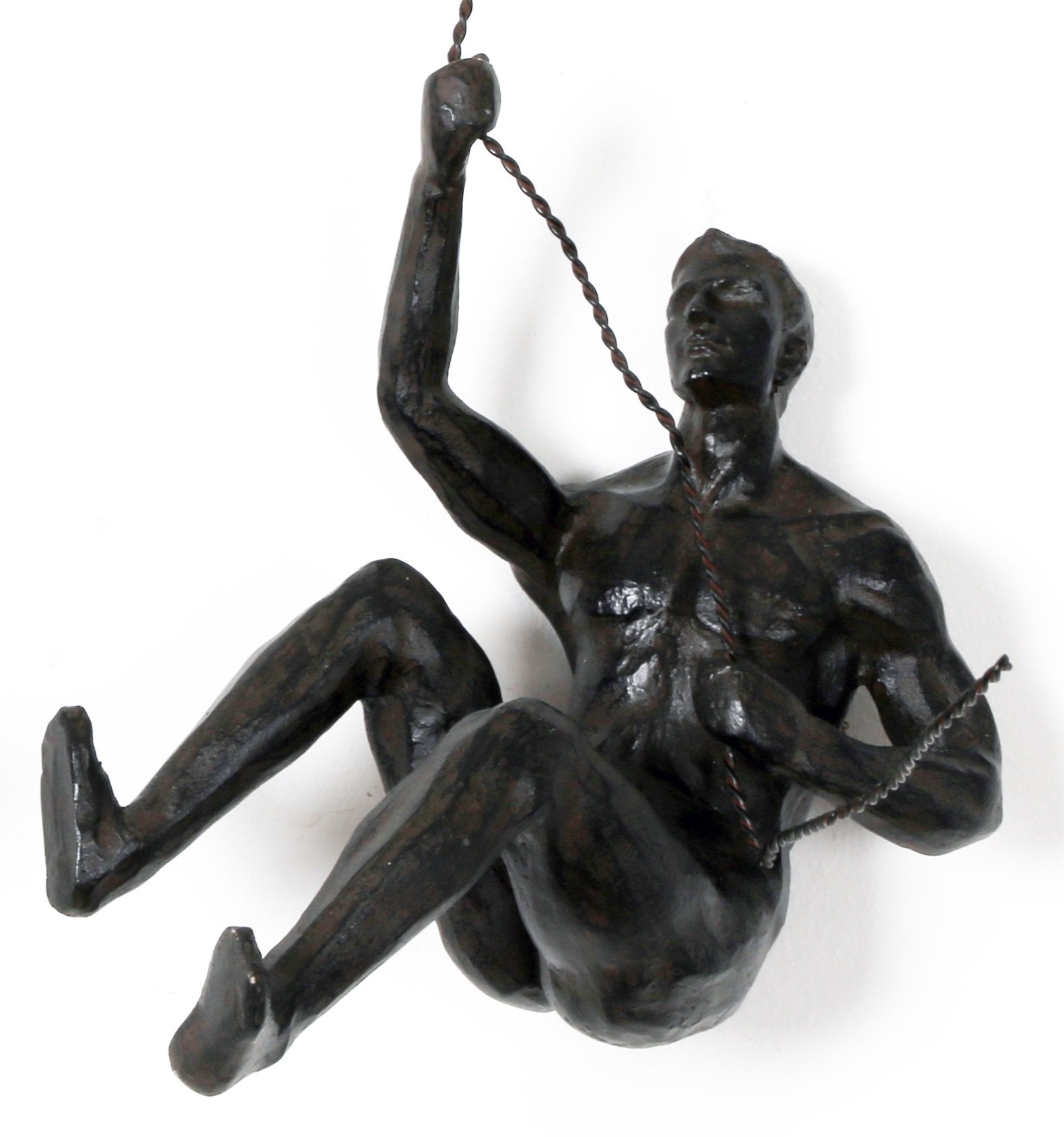 Abseiling Man Looking Up Ornament Black-0