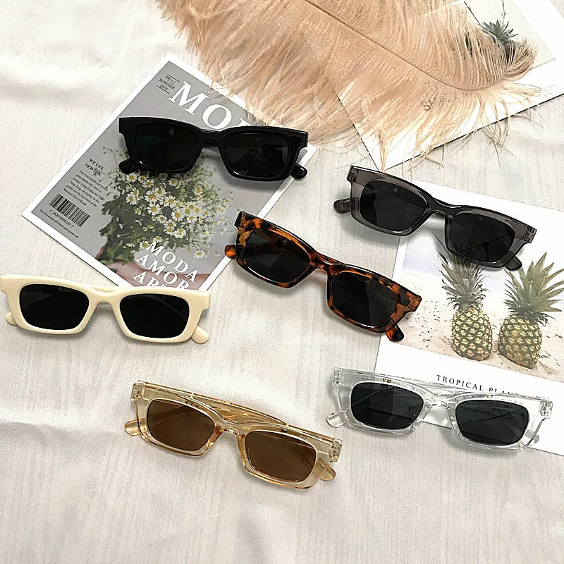 New Women Rectangle Vintage Sunglasses Brand Designer Retro Points Sun Glasses Female Lady Eyeglass Cat Eye Driver Goggles