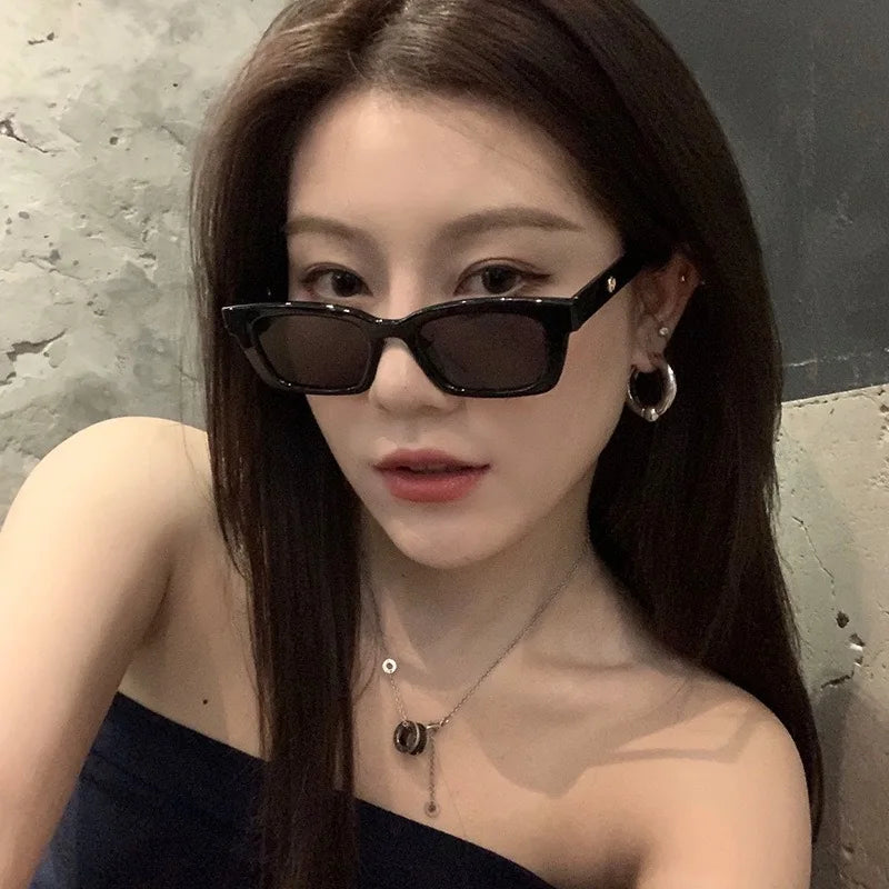 New Women Rectangle Vintage Sunglasses Brand Designer Retro Points Sun Glasses Female Lady Eyeglass Cat Eye Driver Goggles