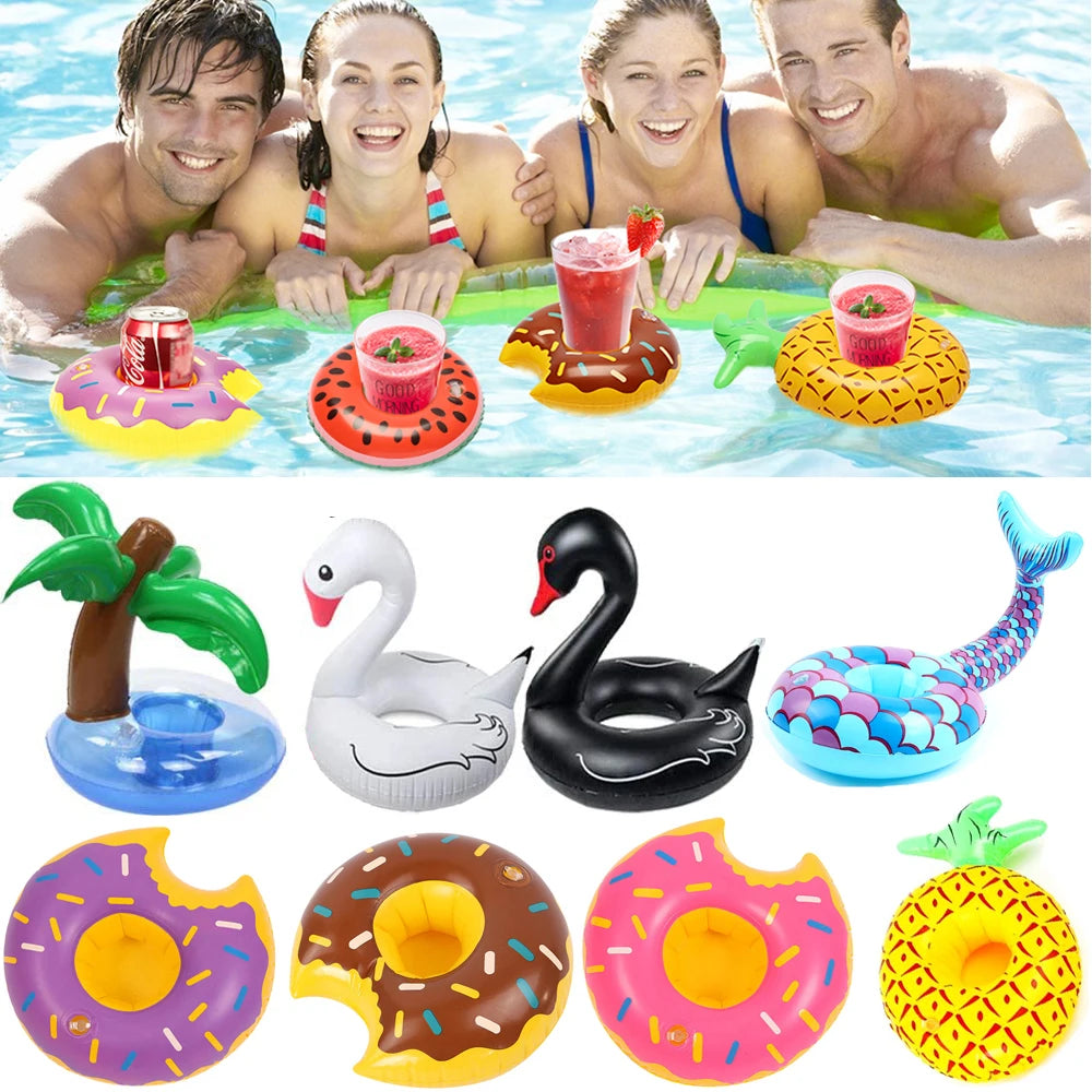 1Pc Inflatable Float Cup Pad Drink Holder Swimming Pool Cup Stand Holder Float Toy Coasters For Beverage Bottle Kids Toys