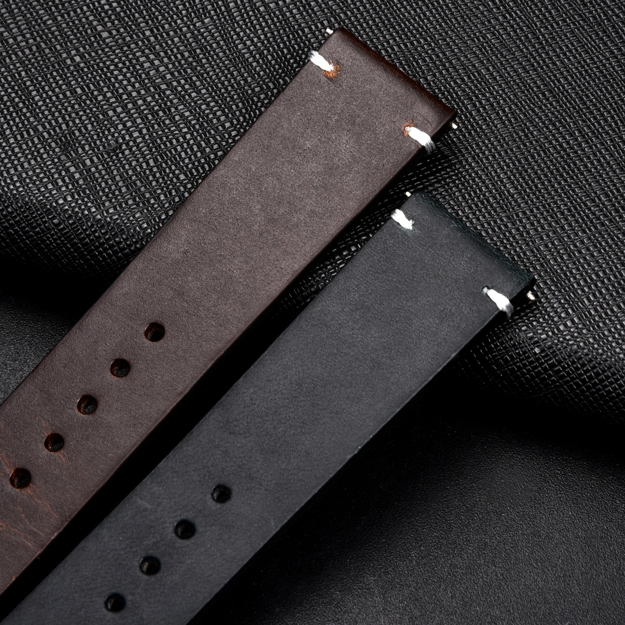 Retro Genuine Leather Strap Oil Wax Oily Discoloration Cowhide Leather Watchband 18 20 22 24mm High Quality Business Watch Band