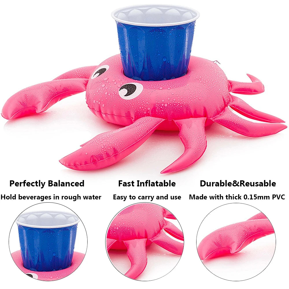 1Pc Inflatable Float Cup Pad Drink Holder Swimming Pool Cup Stand Holder Float Toy Coasters For Beverage Bottle Kids Toys