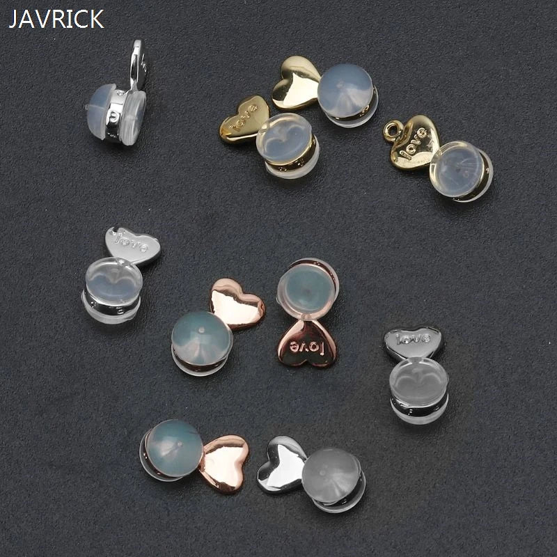 10Pcs Heart Love Magic Earring Lifters Earring Lifts Backs Adjustable Hypoallergenic Earring Nuts Ear Lobe Support