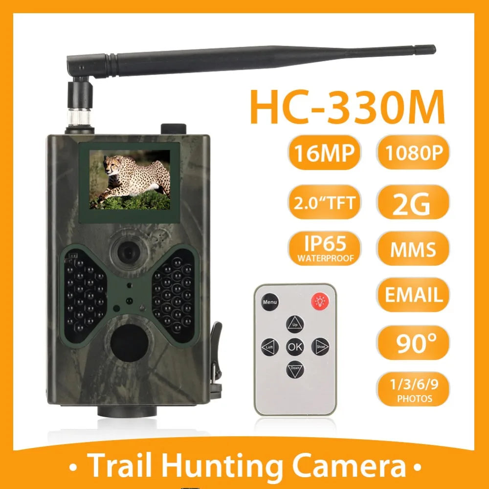 Cellular Hunting Trail Camera 16MP Photo Traps SMTP MMS GSM 1080P Night Vision HC330M Wildlife Wireless Cameras Surveillance