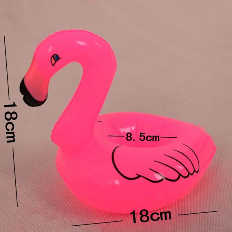 Mini Inflatable Flamingo  Donut Pool Float Toys Drink Float Cup Holder Swimming Ring Party Toys Beach Kids Adults