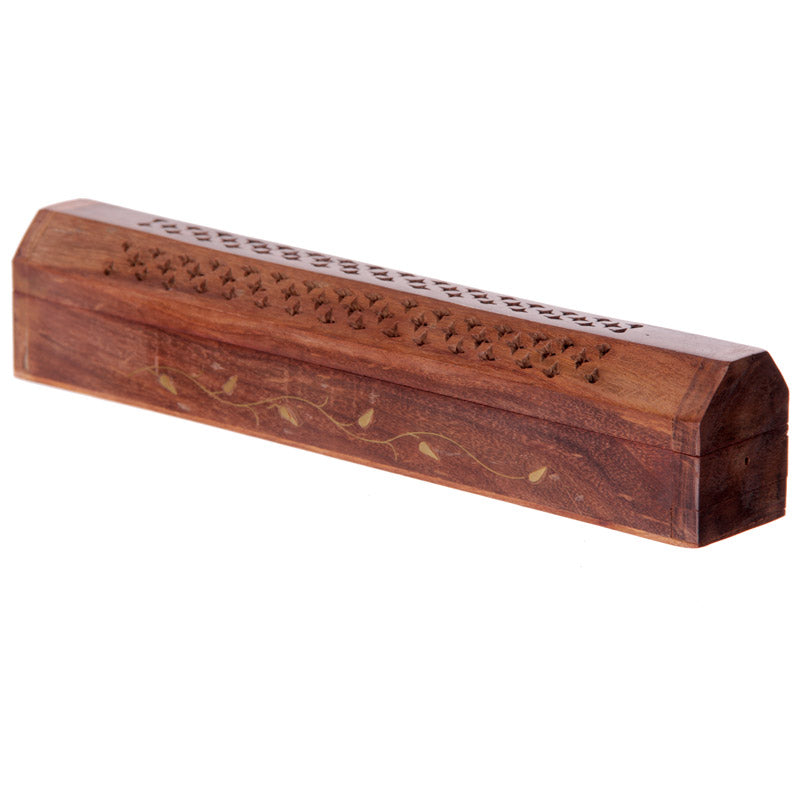 Decorative Sheesham Wood Box with Vine Design IF117-0