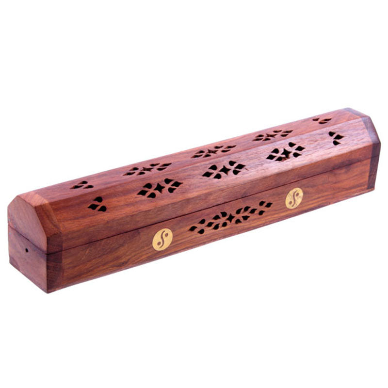 Decorative Sheesham Wood Box with Yin Yang Design IF121-0