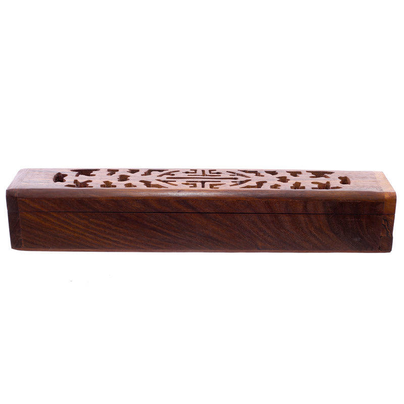 Decorative Sheesham Wood Carved Incense Box IF205-0