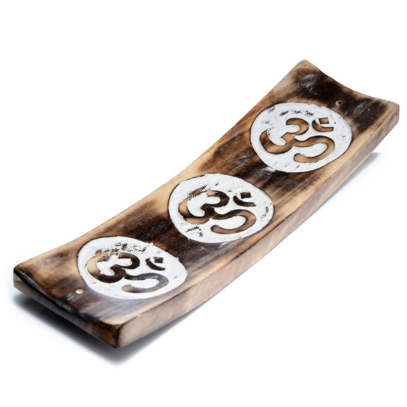 Mango Wood Ash Catcher Om Design Inlay IF244-0