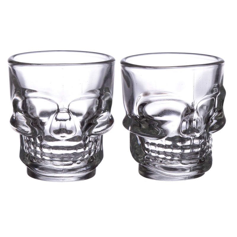 Fun Collectable Glass Shot Glass Set of 2 - Skulls (60ml) JAR74-0