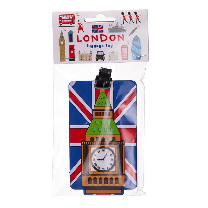 PVC Luggage Tag - London Souvenir Union Jack Big Ben LUT05-0