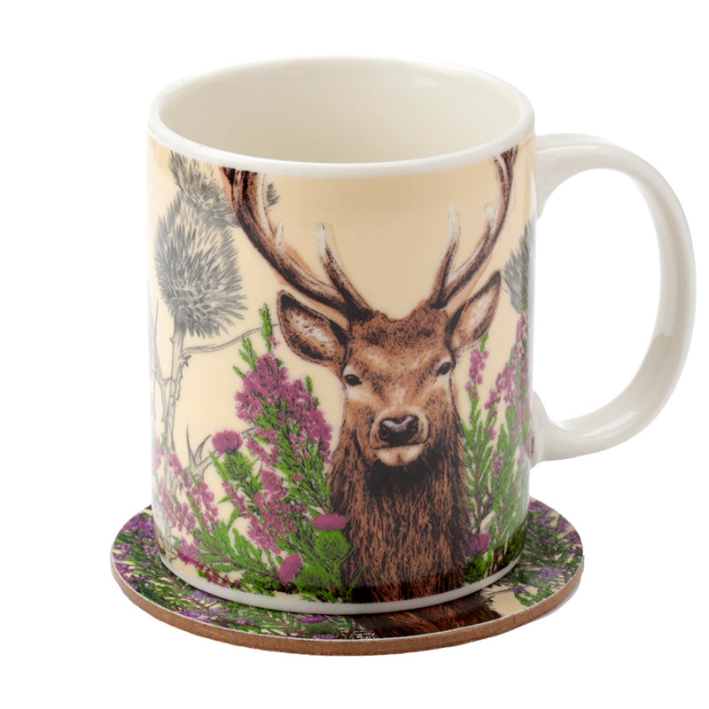 Porcelain Mug & Coaster Set - Wild Stag MUGC27-0