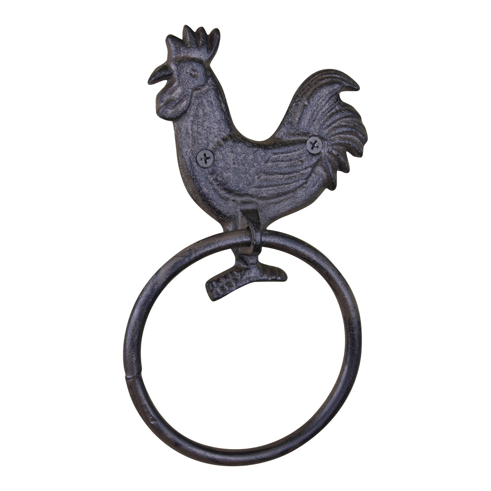 Cast Iron Rustic Towel Ring, Chicken-0