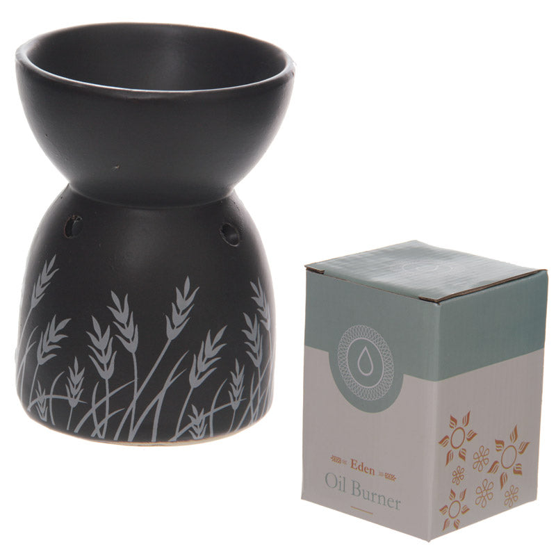 Decorative Ceramic Black and White Grass Design Oil & Wax Burner OB110-0