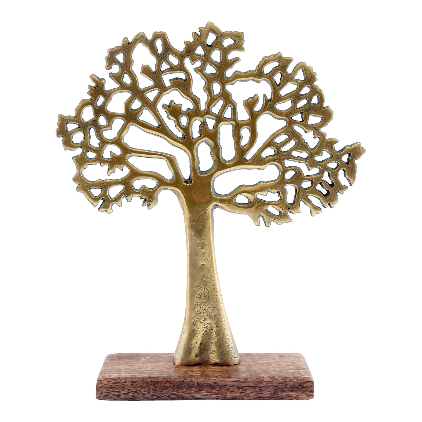 Antique Gold Tree On Wooded Base 27cm-0