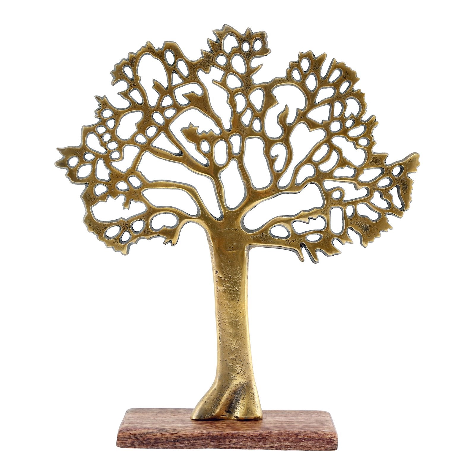 Antique Gold Tree On Wooden Base Medium-0