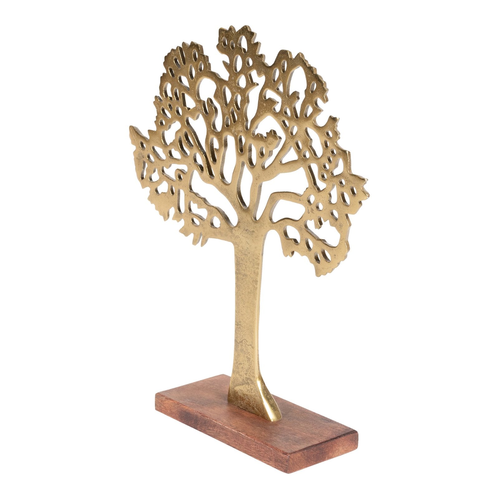 Antique Gold Tree On Wooden Base Large-2