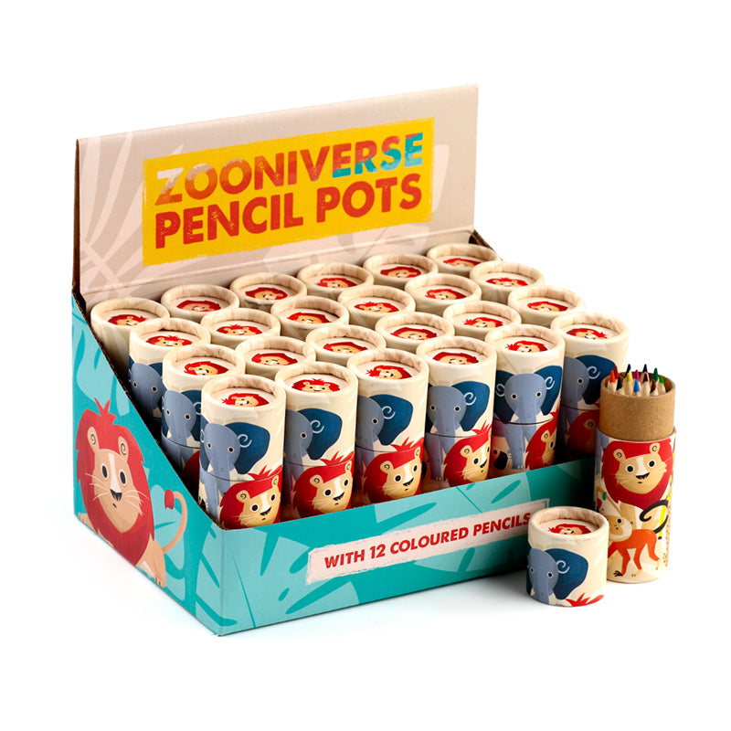 Fun Kids Colouring Pencil Tube - Zooniverse 2022 PCASE49-0