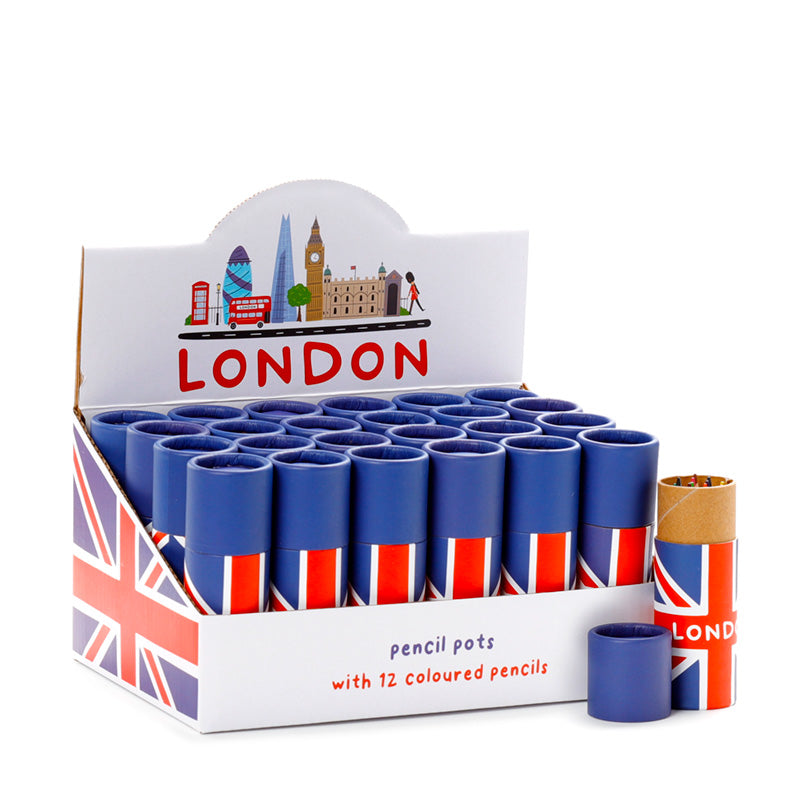 Fun Kids Colouring Pencil Tube - Union Jack PCASE53-0