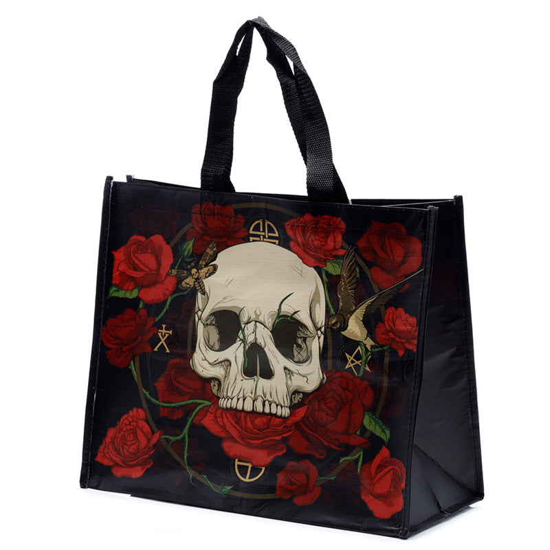 Recycled RPET Reusable Shopping Bag - Skulls and Roses RPBAG16-0