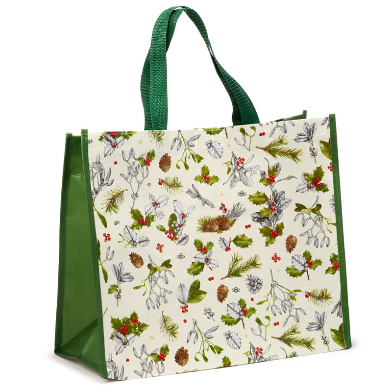 Recycled RPET Reusable Shopping Bag - Christmas Winter Botanicals RPBAG29-0