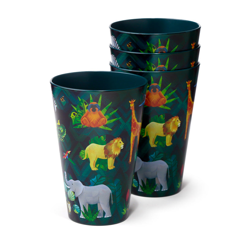 Recycled RPET Set of 4 Picnic Cups - Animal Kingdom RPCUP03-0