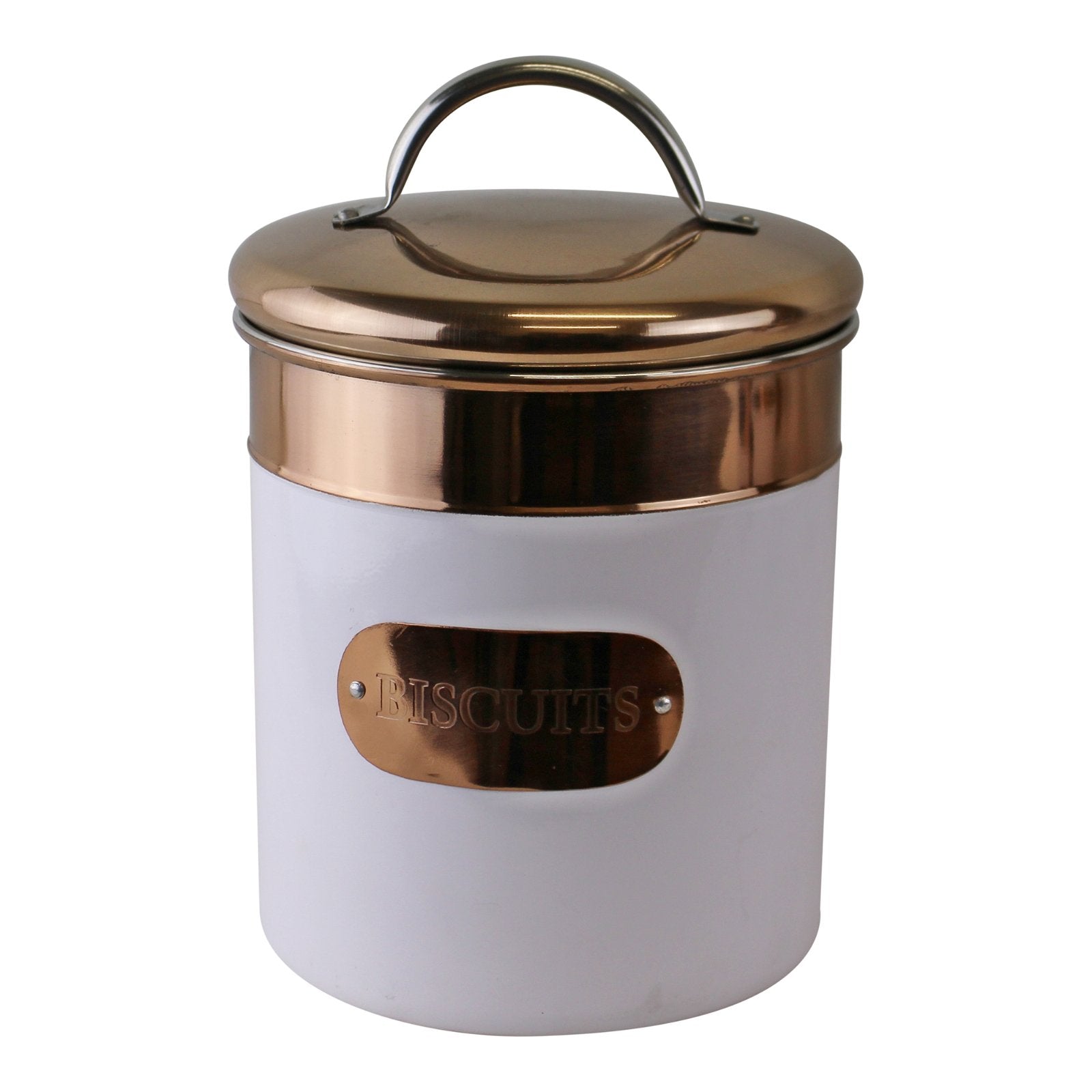 Biscuit Tin, Copper & White Metal Design-0