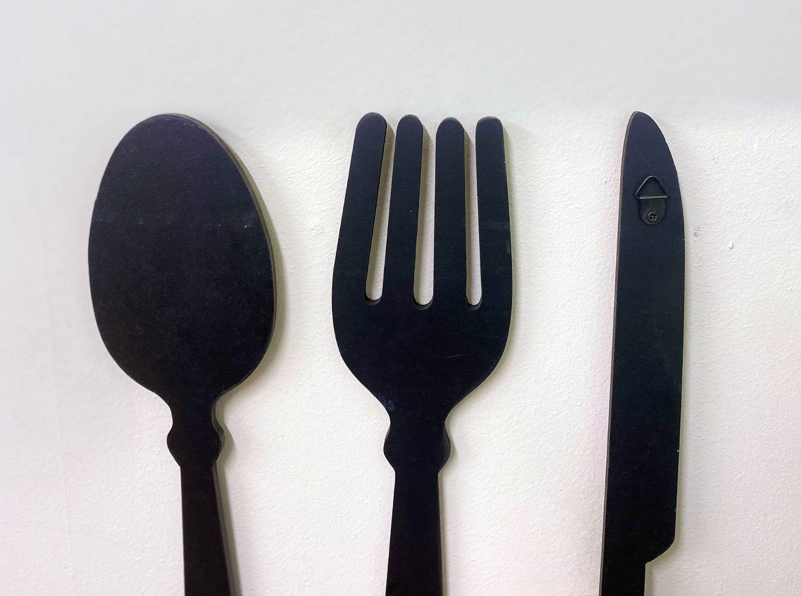 Black Three Piece Cutlery Wall Decoration 39cm-1