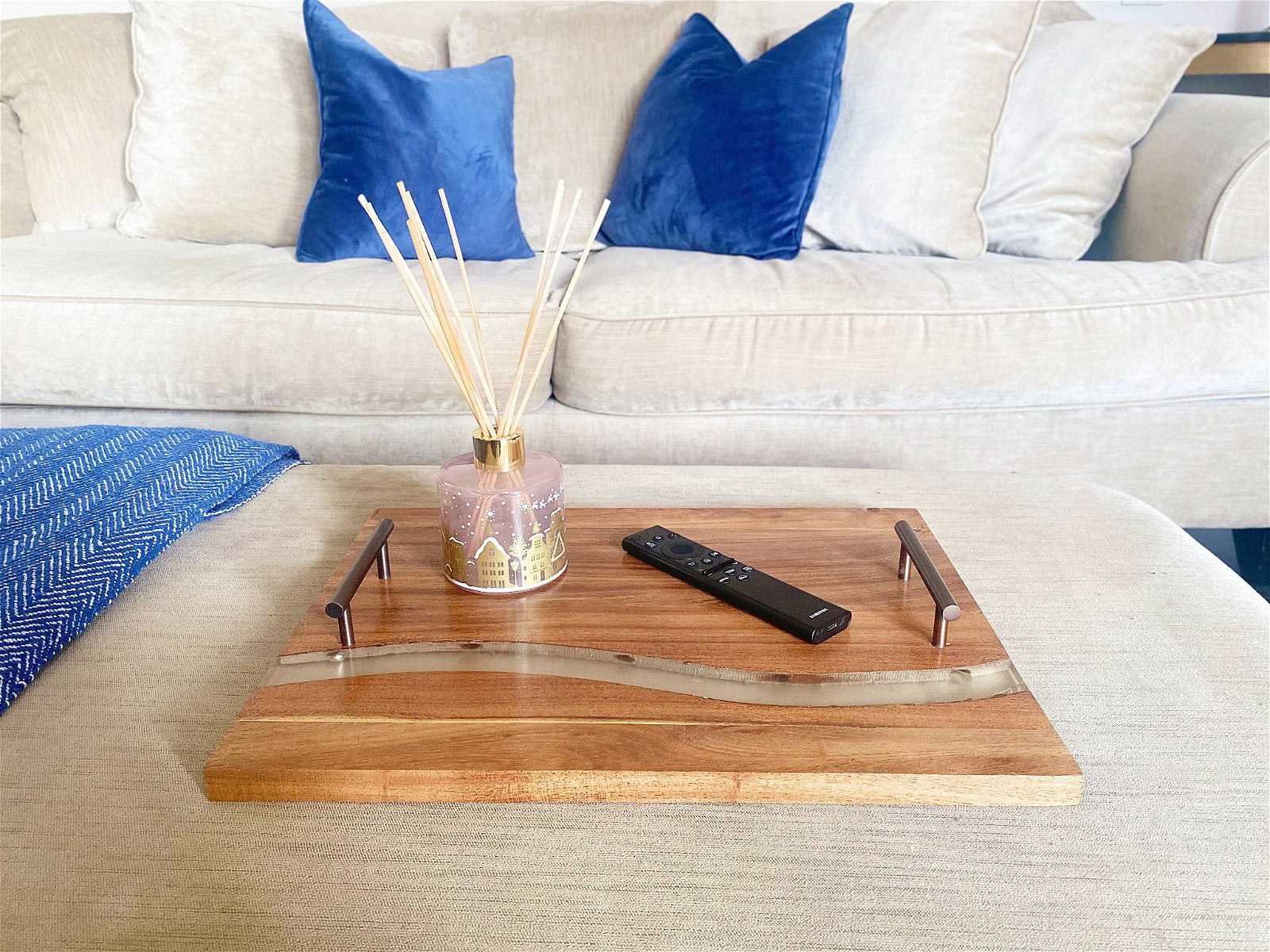 Acacia Wood Tray With Handles-3