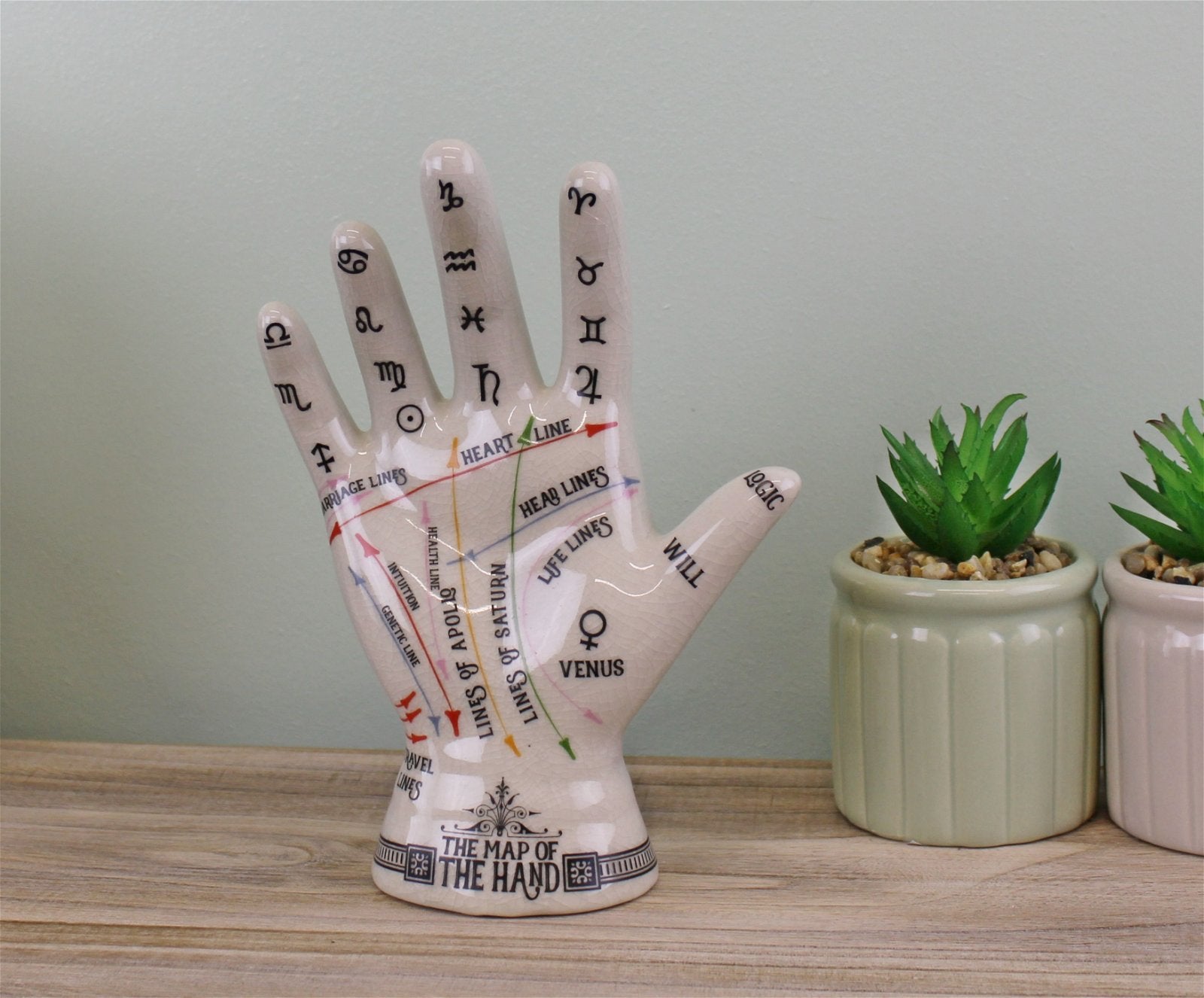 Ceramic Crackle Phrenology Hand-1