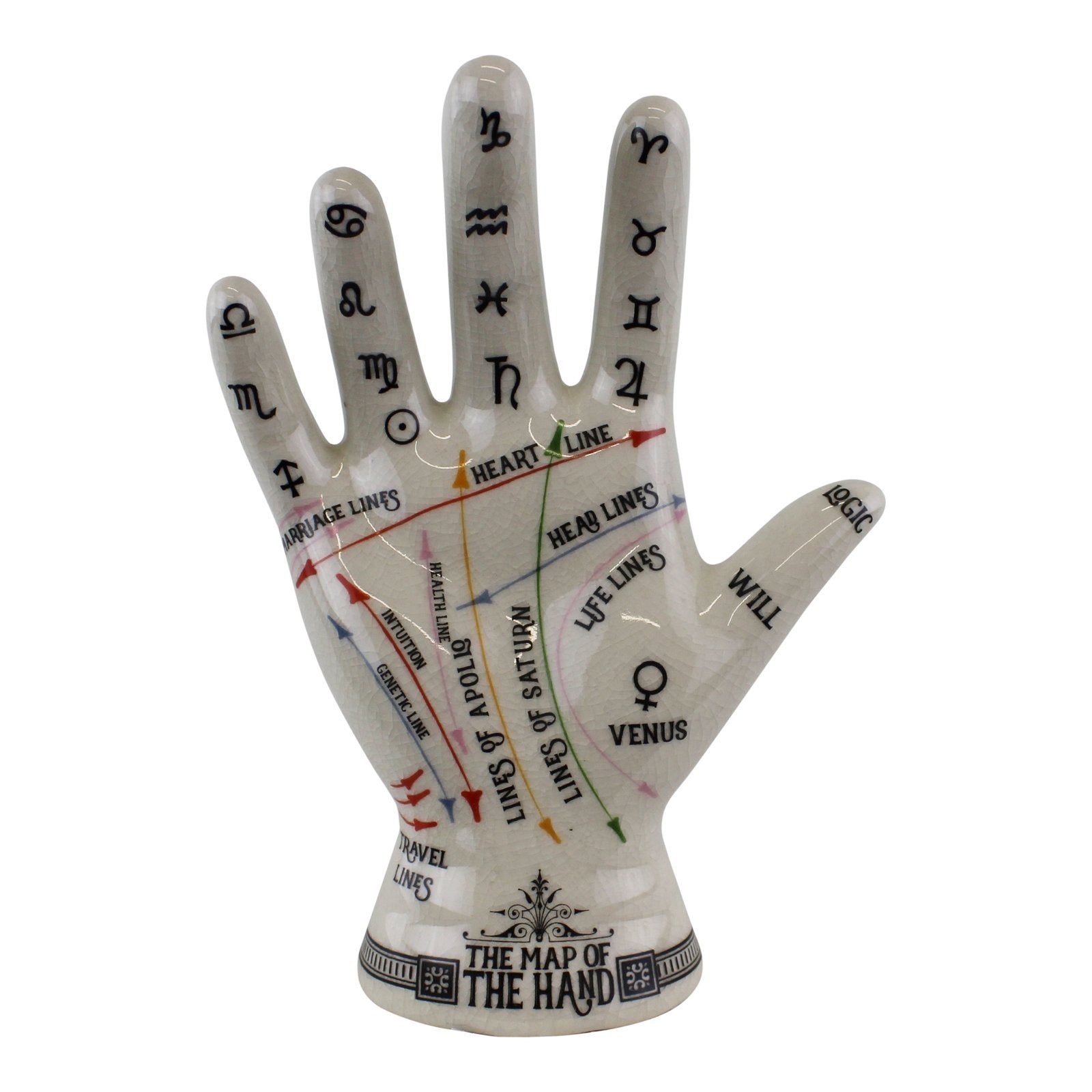 Ceramic Crackle Phrenology Hand-0