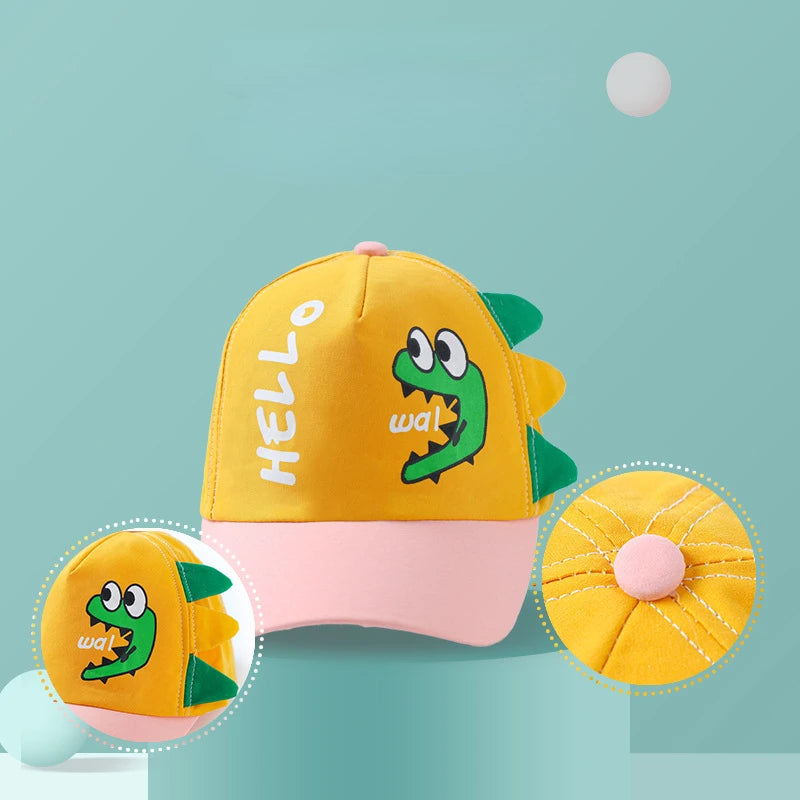 Cute Dinosaur Baby Bucket Hat Summer Newborn Baseball Cap Outdoor Beach Kids Baby Boy Girl Cartoon Bear Sun Hats Bonnets