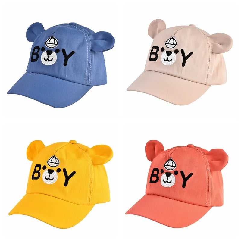 Cute Dinosaur Baby Bucket Hat Summer Newborn Baseball Cap Outdoor Beach Kids Baby Boy Girl Cartoon Bear Sun Hats Bonnets