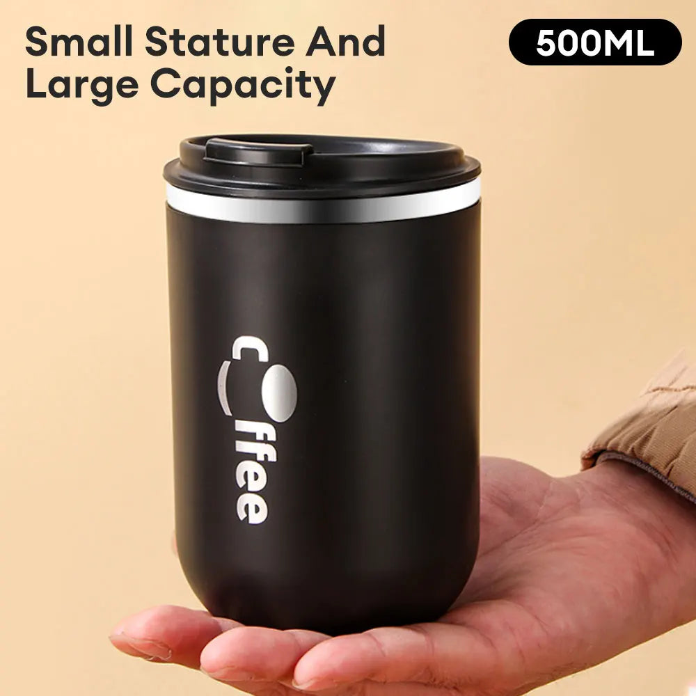 Juno Coffee 500ml Stainless Steel Insulated Thermos Cup with Straw - Leakproof, Double-Wall Vacuum Travel Mug