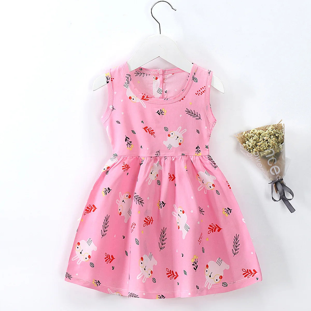 Girl Dress Cotton Summer Kids Clothes Girls Children Flower Dresses Sleeveless Princess Party Outfit Children's Clothing