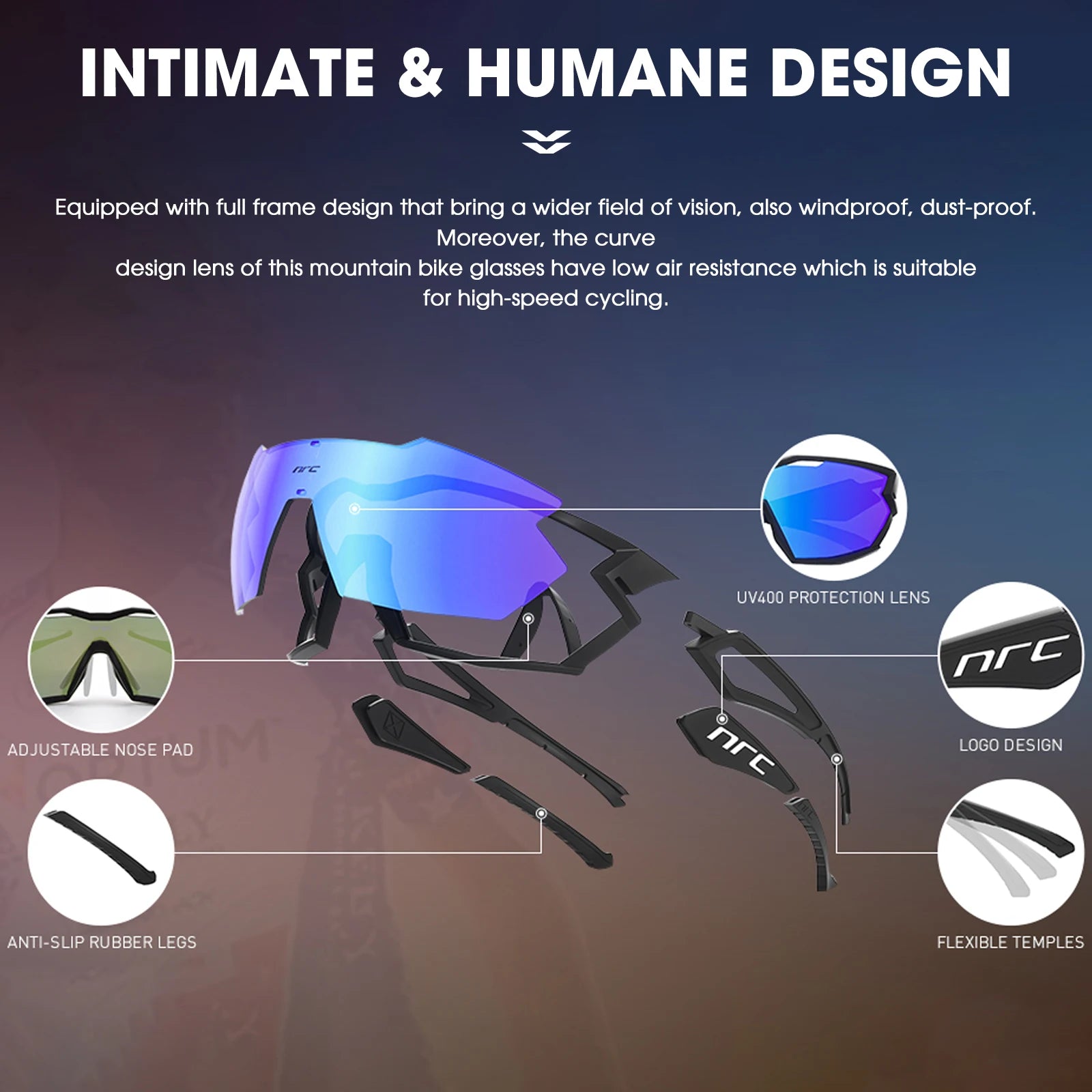 2023 NRC P-Ride Photochromic Cycling Glasses man Mountain Bike Bicycle Sport Cycling Sunglasses MTB Cycling Eyewear woman