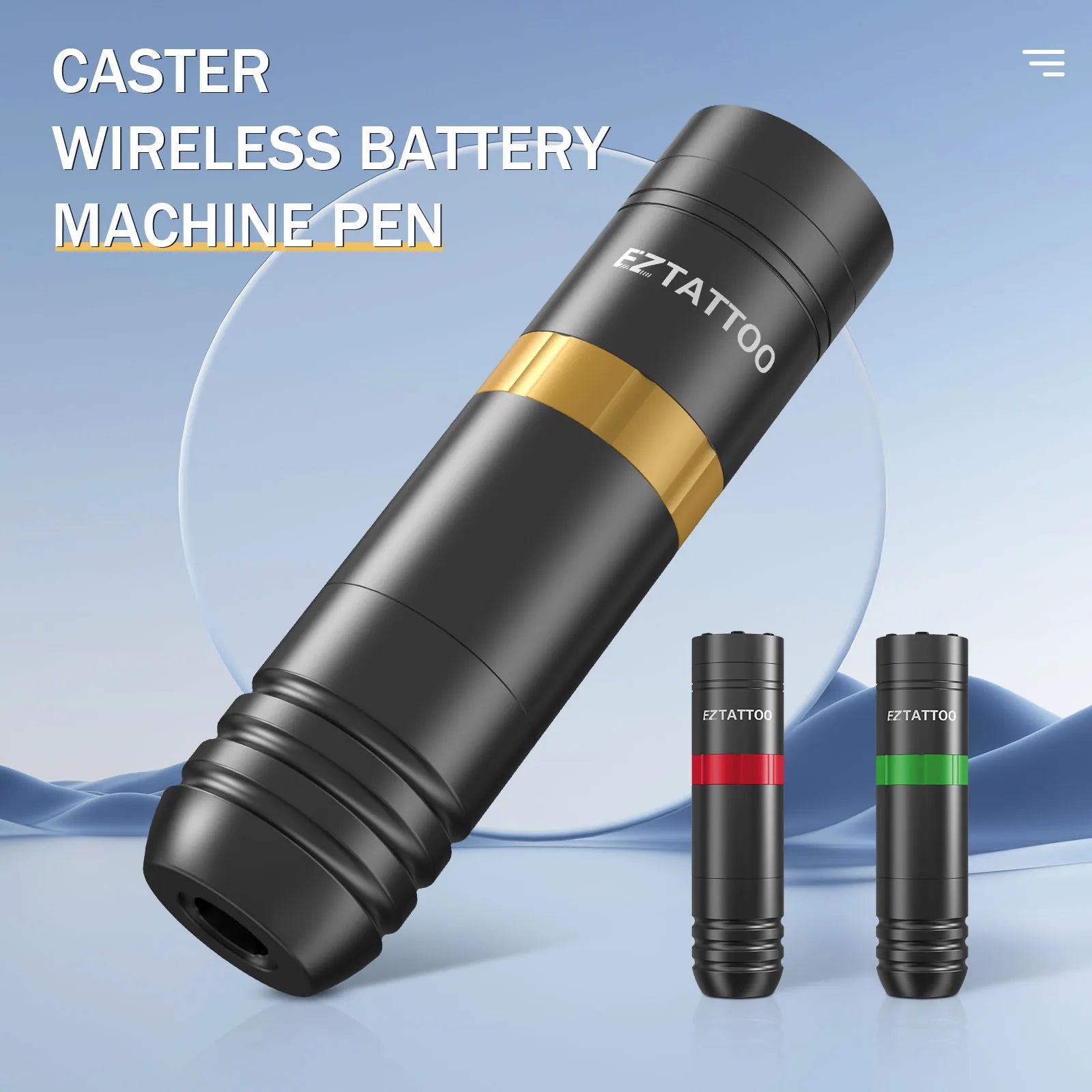 EZ Caster Wireless Cartridge Tattoo Machine pen  Rotaty Battery Pen with Portable Power Pack 1500mAh LED Digital Display