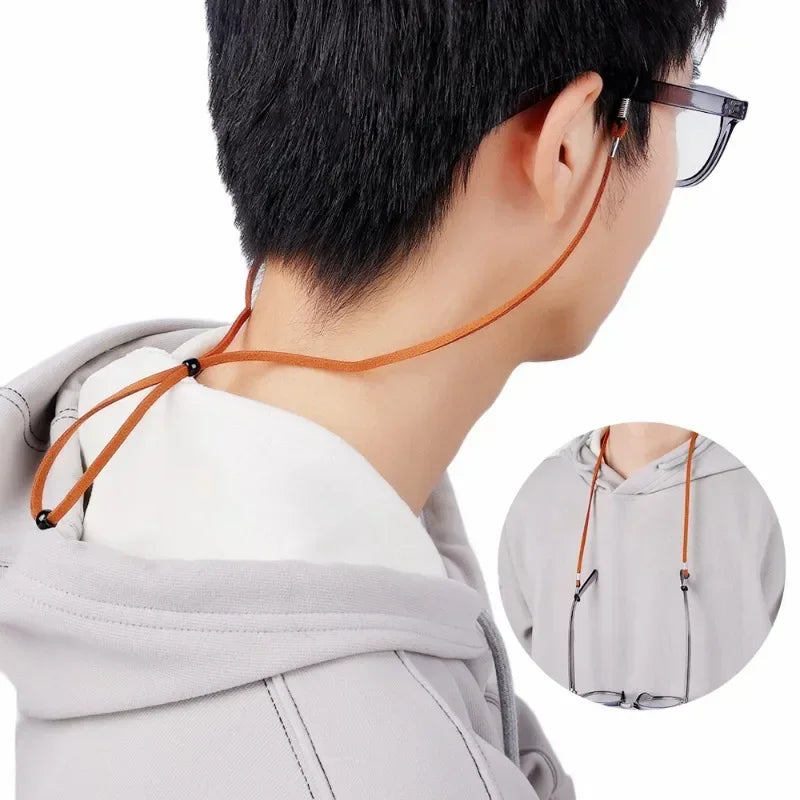 Men Leather High Quality Anti-slip Sunglasses Lanyard Strap Eyeglass Reading Glasses Chain Cord Holder Glasse Necklace Unisex