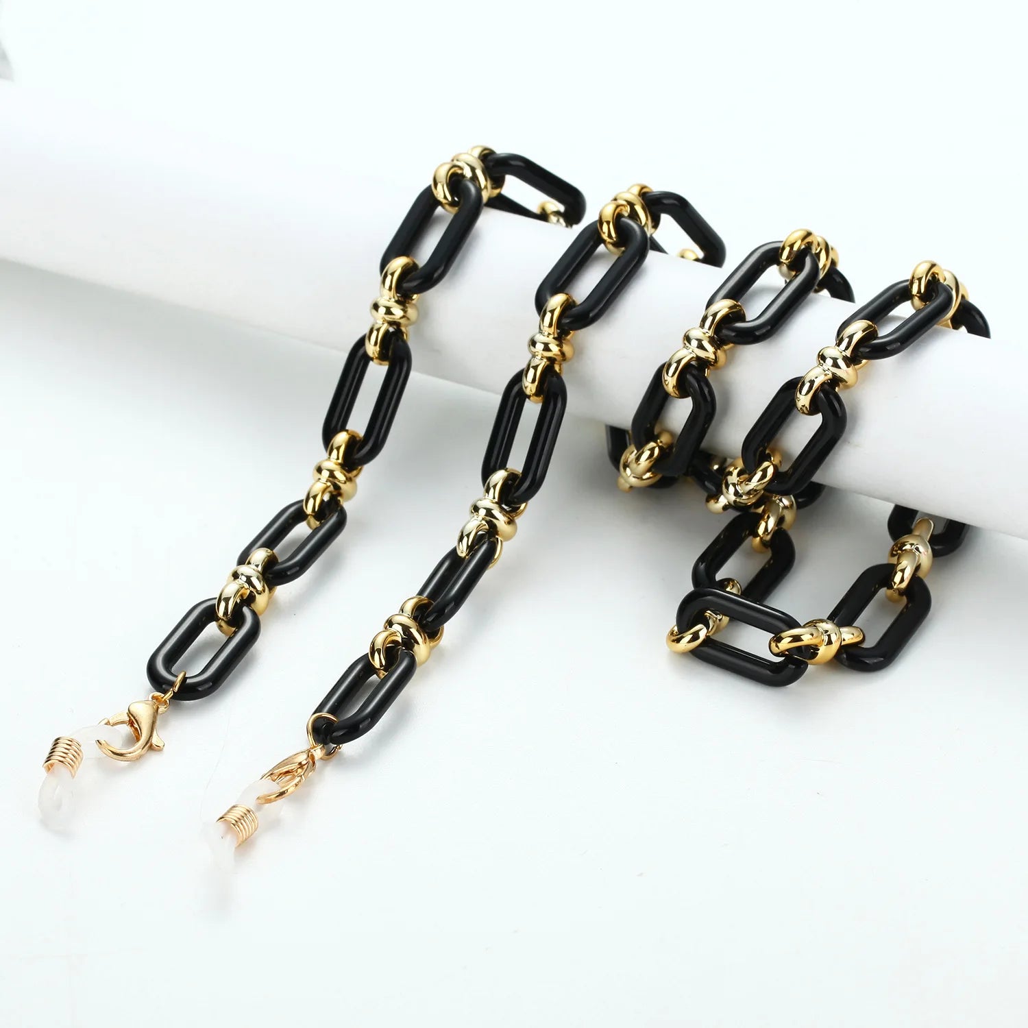 Amber Acrylic Button Chain Eyeglass Glasses Chain Women Anti-lost Mask Hanging Sunglasses Lanyards Hold Cord Strap Rope Necklace