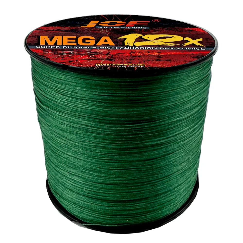 JOF Fishing Lines 300M 500M 12 Strands Braided Line Multifilament PE Fishing Line 25/30/39/50/65/77/92/120LB 0.16-0.55mm