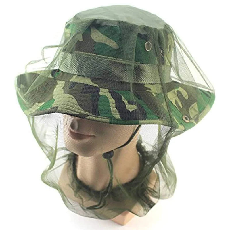 Mosquito Bee Insect Mesh Head Face Protector Net Hat Insect Bugs Proof Mesh Hat Beekeeping Hat  Fishing Sun Cap Mask