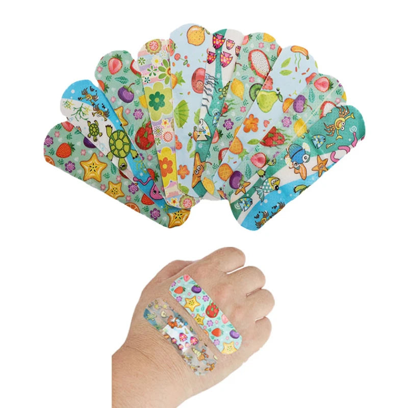 100pcs Cartoon Animal Pattern Waterproof Hemostasis Kids Band Aid Stickers Adhesive Bandage Wound Strips Plasters for Children