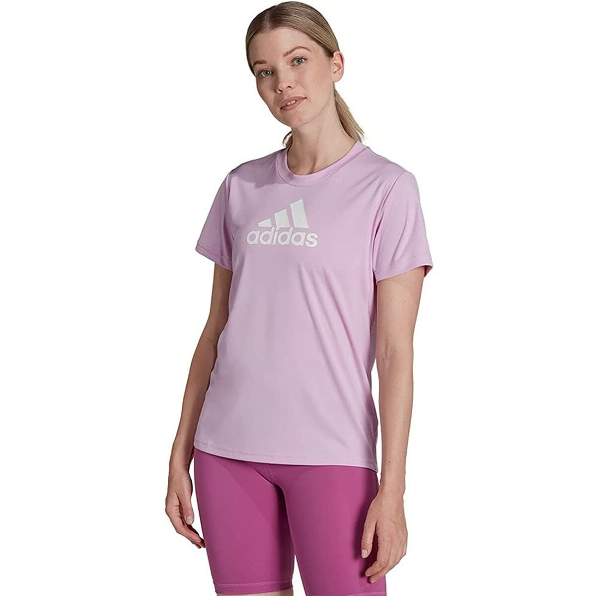 Women’s Short Sleeve T-Shirt Adidas Primeblue Plum-5