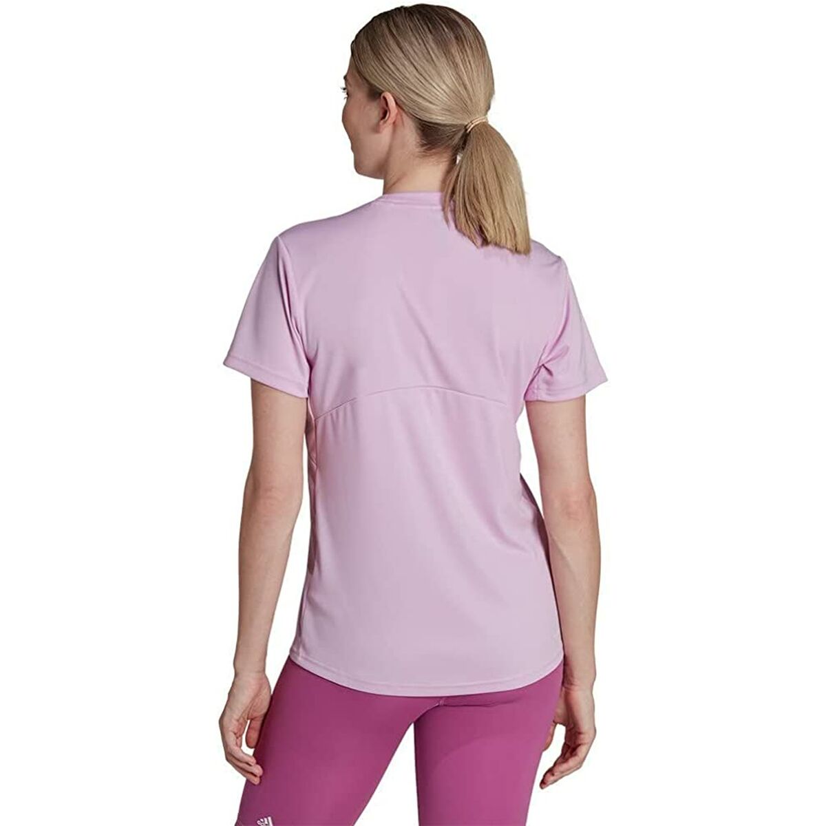 Women’s Short Sleeve T-Shirt Adidas Primeblue Plum-4