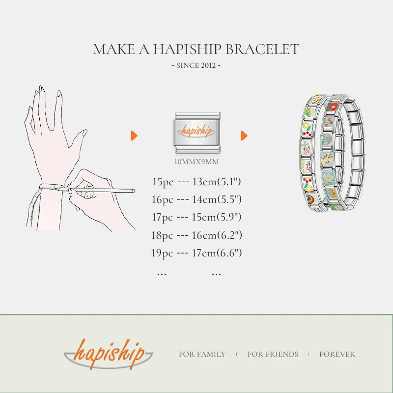 Hapiship Popular Bracelet Charms Lighthouse  Beach Rainbow Vacation Daisy Fit 9mm Bracelet Stainless Steel Diy Making DJTop11