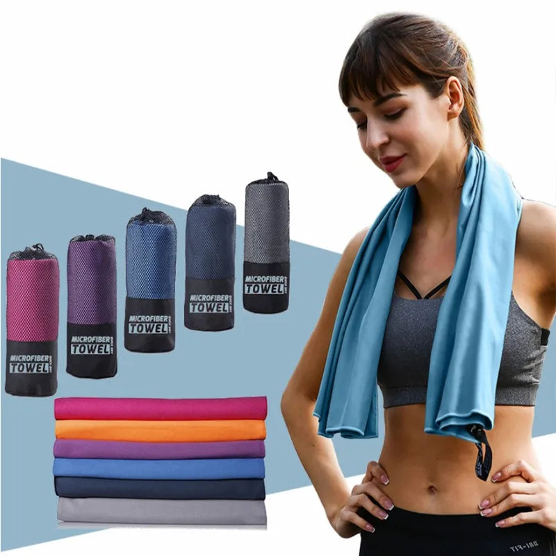 Quick Drying Microfiber Towel for Sport Super Absorbent Bath Beach Towel Portable Gym Towel for Swimming Running Yoga Golf Towel