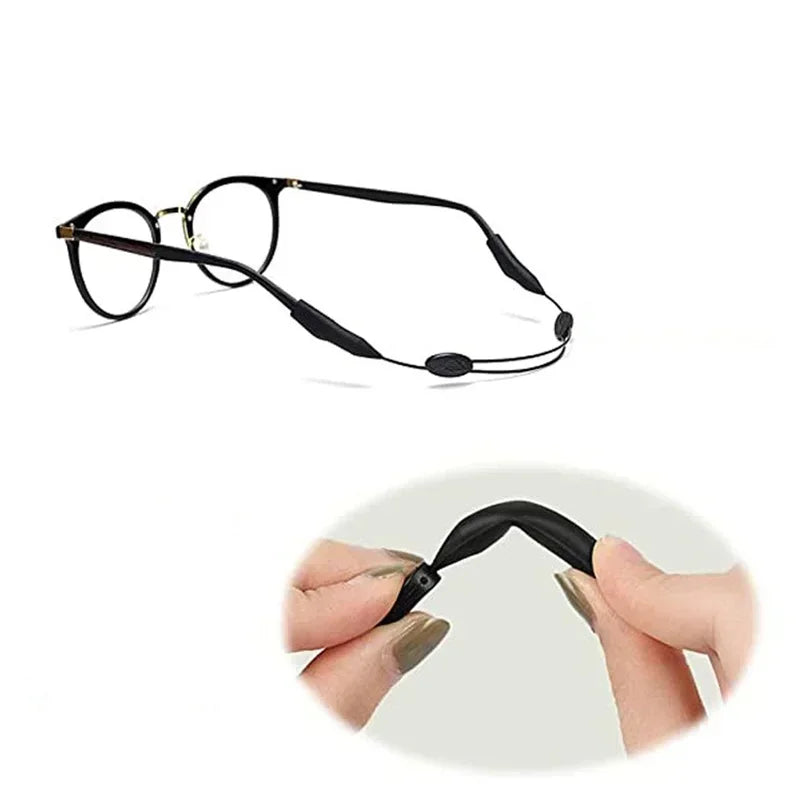 5pcd Universal Adjustable Eyewear Retainer Fit Sports Sunglasses Retainer Unisex Strap Safety Glasses Holder Large Round-Head